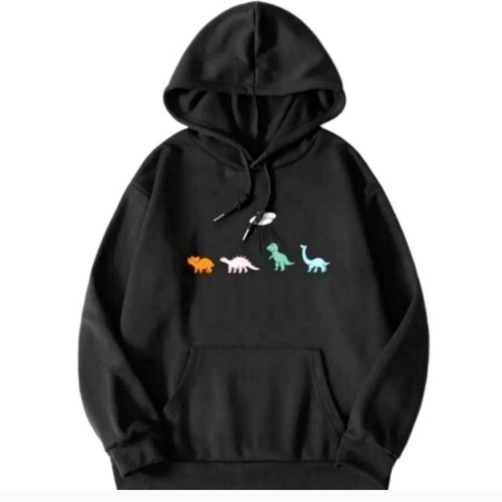 Unisex cartoon drawstring kangaroo pullover